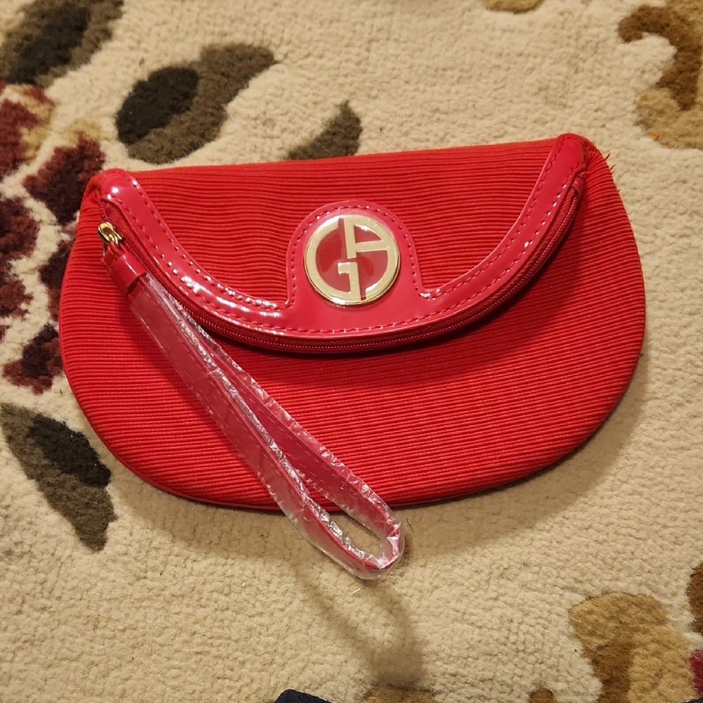 Giorgio Armani Vibrant Red Wristlet Clutch